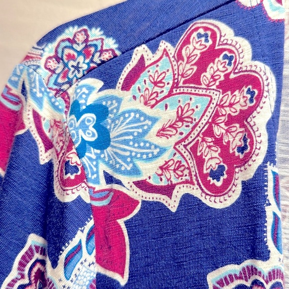 Chicos floral Paisley Ultimate Tee Open Cardigan size L - Picture 5 of 6